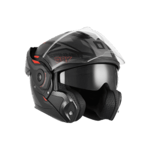 NOX PREMIUM CASQUE MODULABLE SPINNER ARK NOIR MAT ROUGE