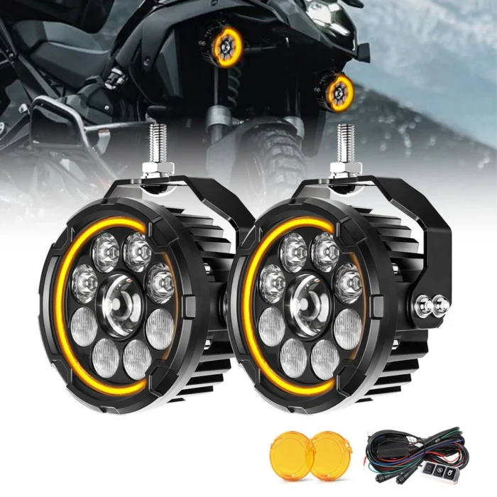COLIGHT D09 PRO – Phares additionnels LED 4,5″ High/Low Beam + DRL Orange - Image 4